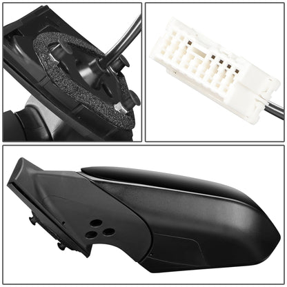 RETROVISOR MIRROR - OEM - 15-17 HYUNDAI SONATA - POWERED - HEATED - FOLDING - W/ SPOTTER GLASS - BLACK MATERIAL - LEFT