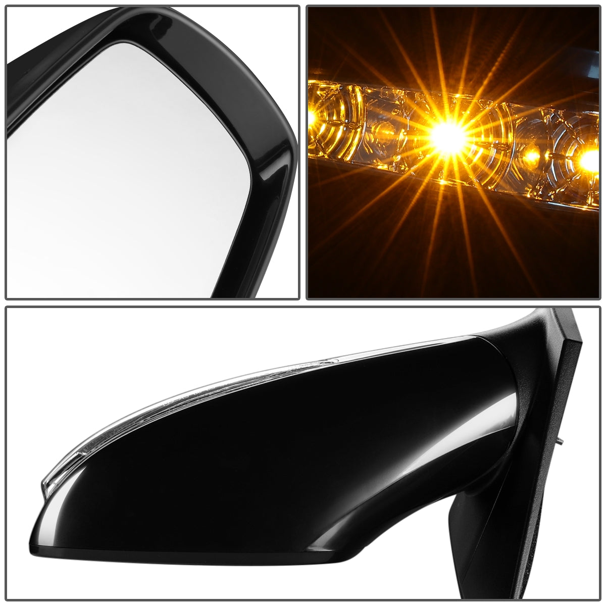 RETROVISOR MIRROR - OEM - 11-14 HYUNDAI SONATA - POWERED - HEATED - W/ SIGNAL LIGHT - FOLDING - BLACK MATERIAL - LEFT