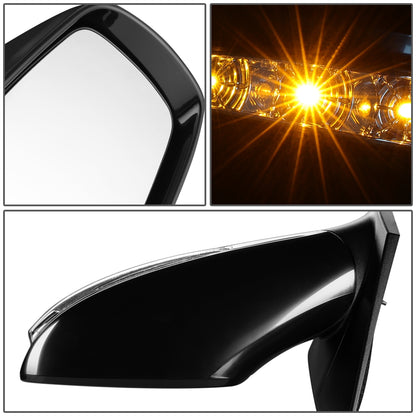 RETROVISOR MIRROR - OEM - 11-14 HYUNDAI SONATA - POWERED - HEATED - W/ SIGNAL LIGHT - FOLDING - BLACK MATERIAL - LEFT