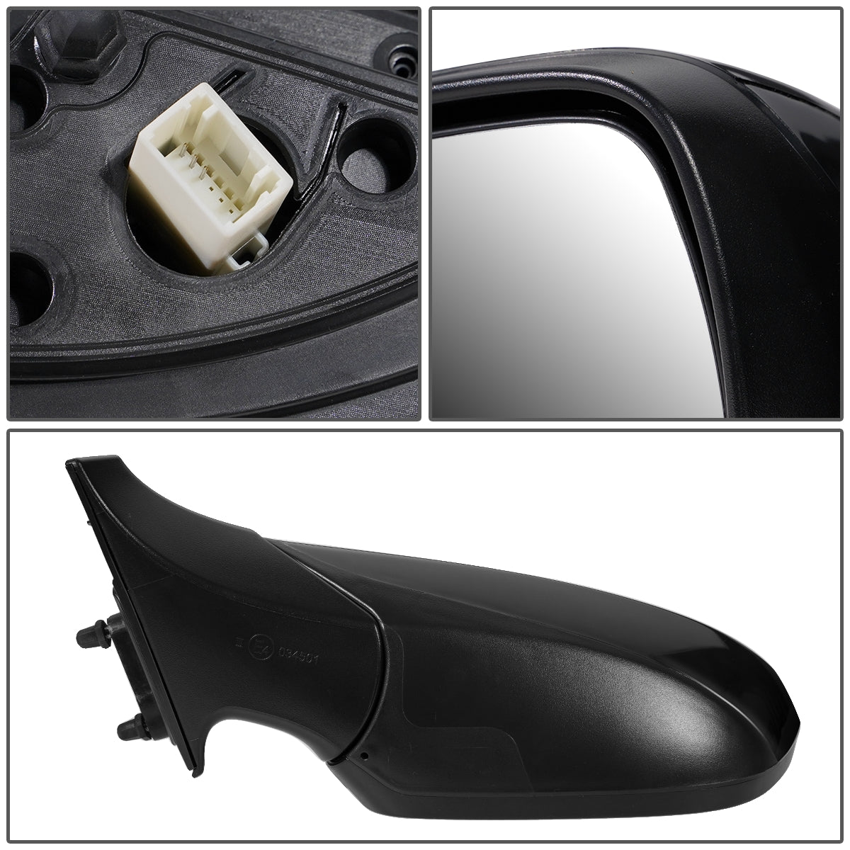 RETROVISOR MIRROR - OEM - 11-13 HYUNDAI ELANTRA - POWERED - FOLDING - BLACK MATERIAL - LEFT