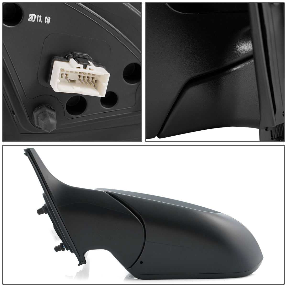 RETROVISOR MIRROR - OEM - 17-18 HYUNDAI ELANTRA - POWERED - HEATED - W/ BSD - FOLDING - BLACK MATERIAL - LEFT