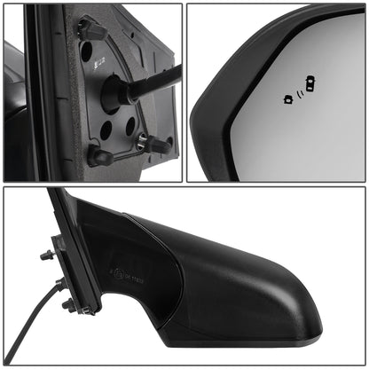 RETROVISOR MIRROR - OEM - 15-17 HYUNDAI SONATA - POWERED - HEATED - W/ SIGNAL LIGHT - W/ BSD - FOLDING - BLACK MATERIAL - LEFT