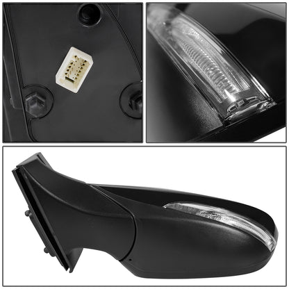 RETROVISOR MIRROR - OEM - 11-13 HYUNDAI ELANTRA - POWERED - HEATED - W/ SIGNAL LIGHT - FOLDING - BLACK MATERIAL - LEFT