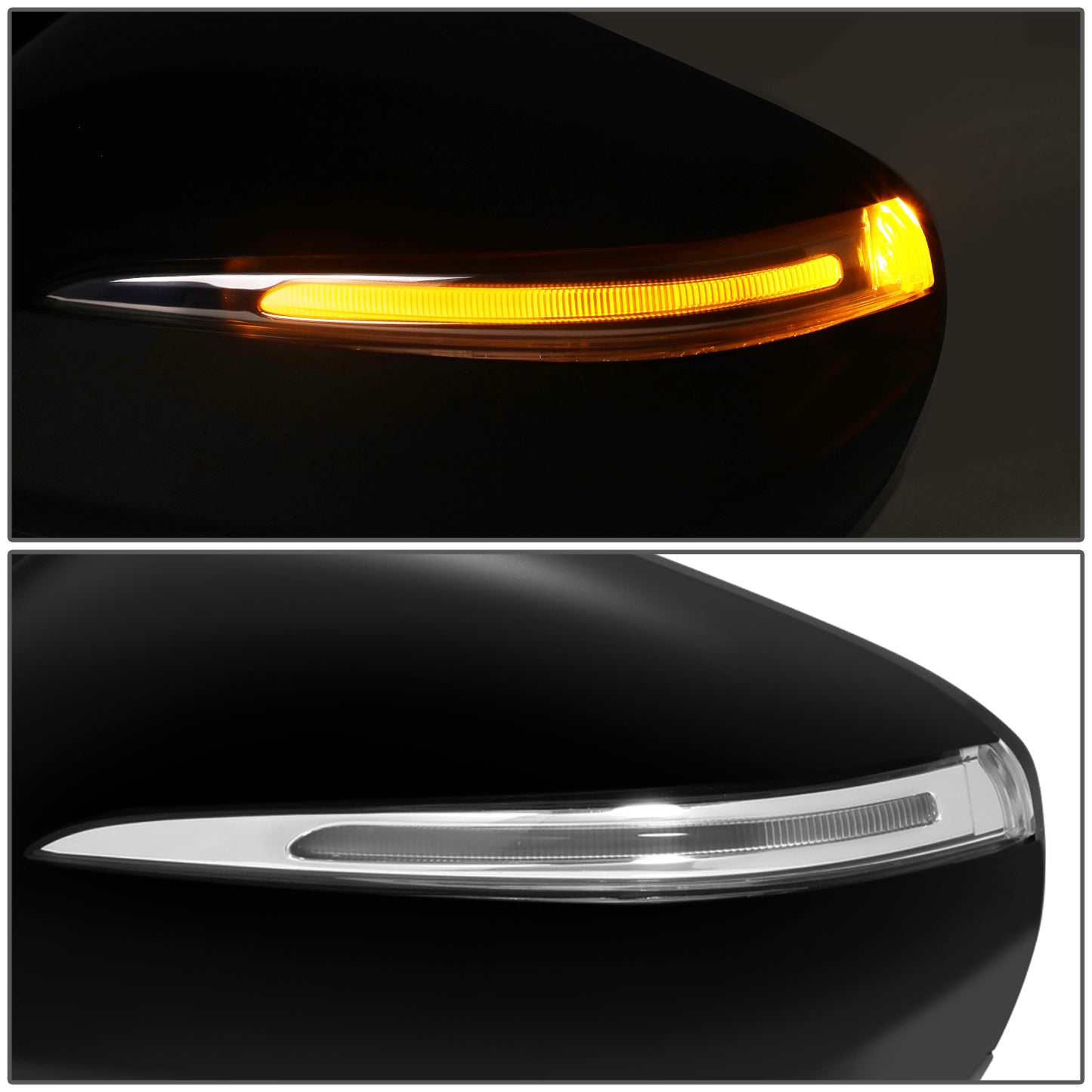 RETROVISOR MIRROR - OE STYLE - HYUNDAI SANTA FE SPORT 2013-2018 - WITH MEMORY WITH HEATED GLASS WITH TURN SIGNAL WITH BLIND SPOT - DRIVER LEFT SIDE - BLACK