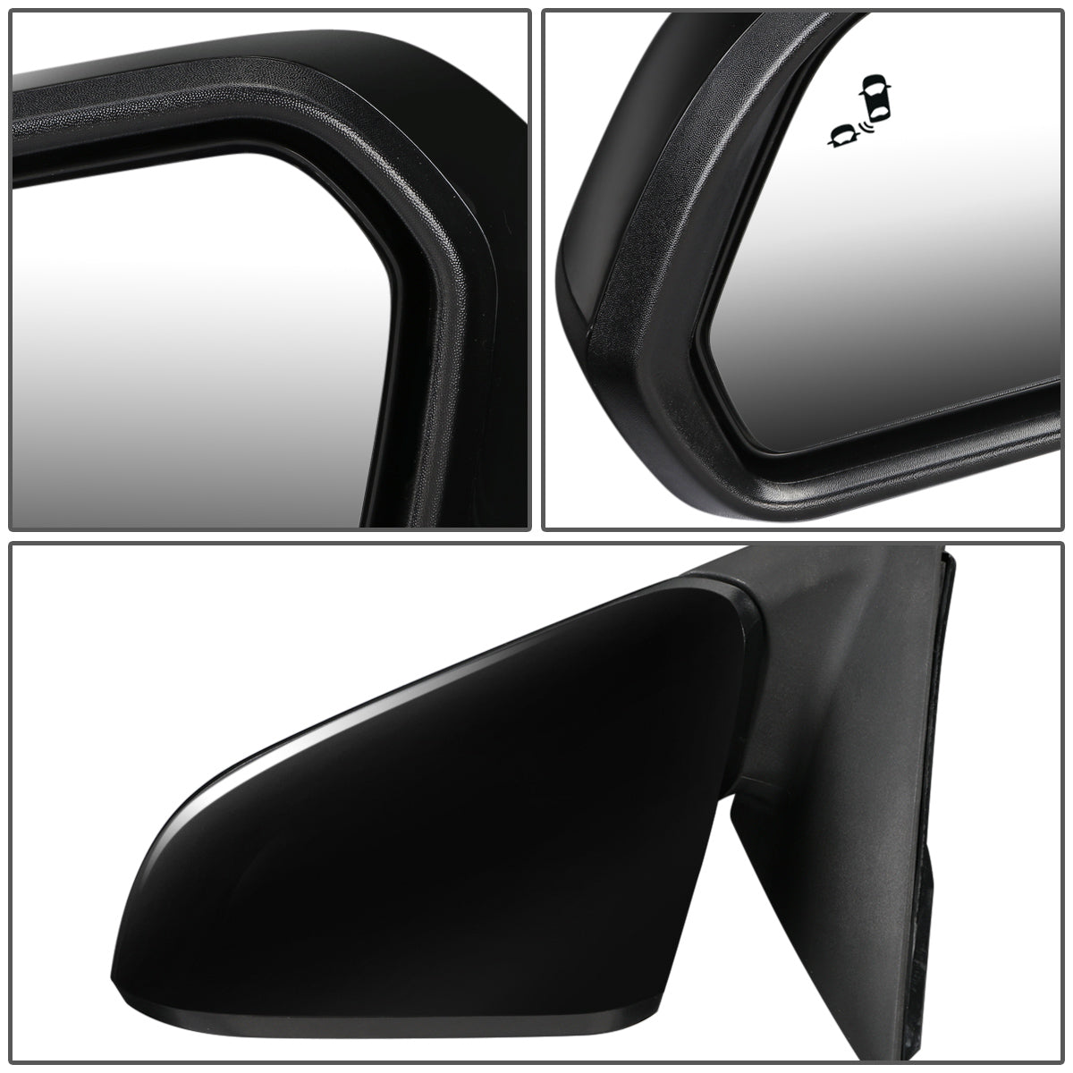 RETROVISOR MIRROR - OEM - 15-17 HYUNDAI SONATA - POWERED - W/ BSD - FOLDING - TEXTURED - BLACK MATERIAL - LEFT