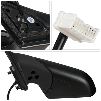 RETROVISOR MIRROR - OEM - 15-17 HYUNDAI SONATA - POWERED - W/ BSD - FOLDING - TEXTURED - BLACK MATERIAL - LEFT