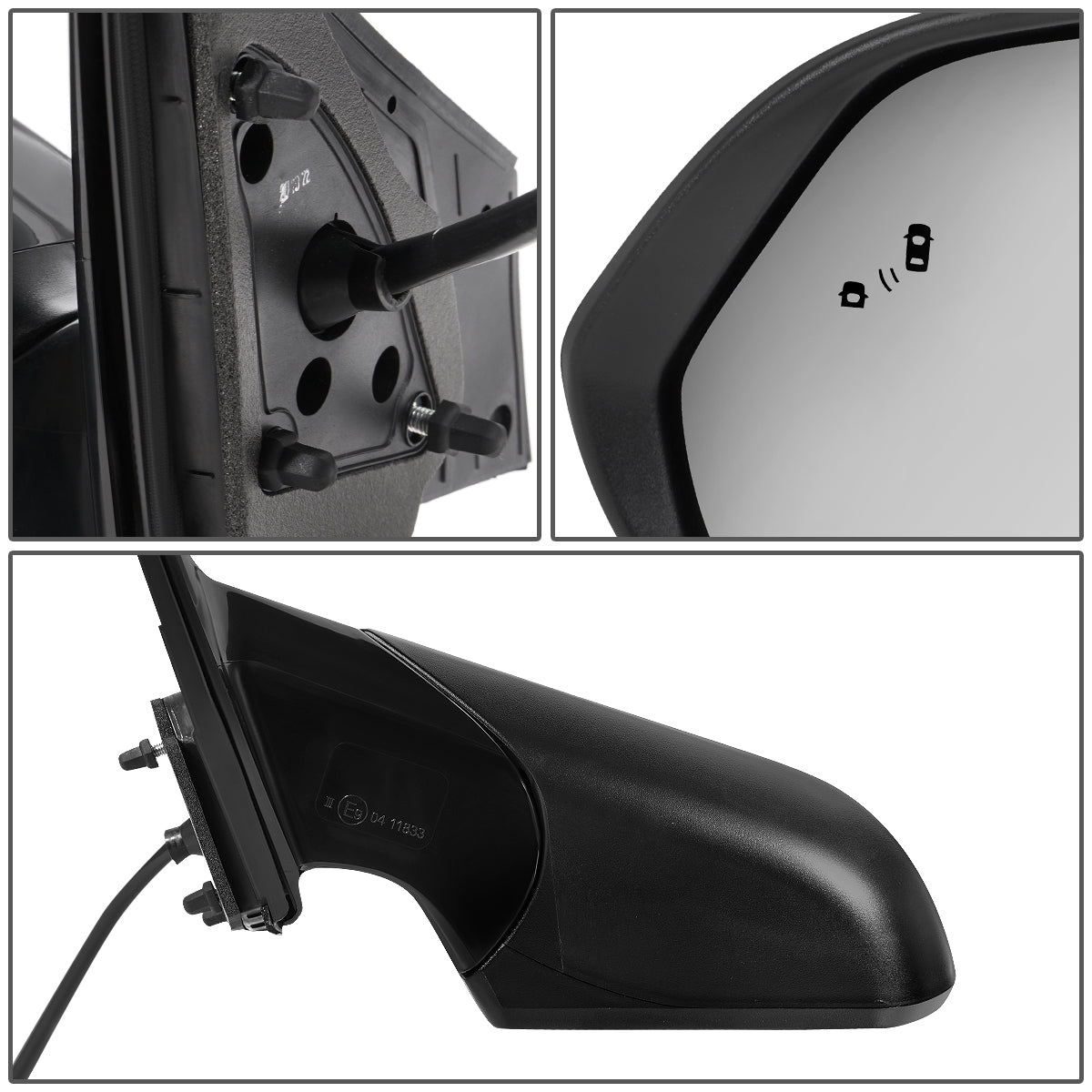 RETROVISOR MIRROR - OEM - 15-17 HYUNDAI SONATA - POWERED - HEATED - W/ SIGNAL LIGHT - W/ BSD - FOLDING - TEXTURED - BLACK MATERIAL - LEFT