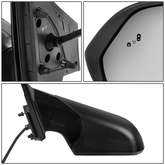 RETROVISOR MIRROR - OEM - 15-17 HYUNDAI SONATA - POWERED - HEATED - W/ SIGNAL LIGHT - W/ BSD - FOLDING - TEXTURED - BLACK MATERIAL - LEFT