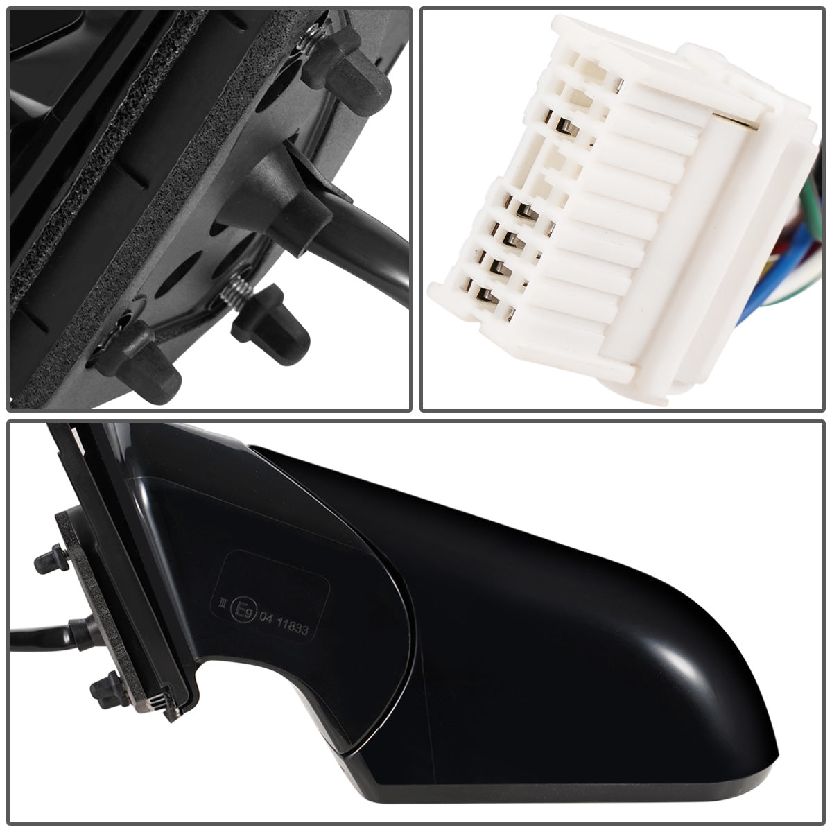 RETROVISOR MIRROR - OEM - 15-17 HYUNDAI SONATA - POWERED - HEATED - W/ SIGNAL LIGHT - W/ BSD - FOLDING - BLACK MATERIAL - LEFT