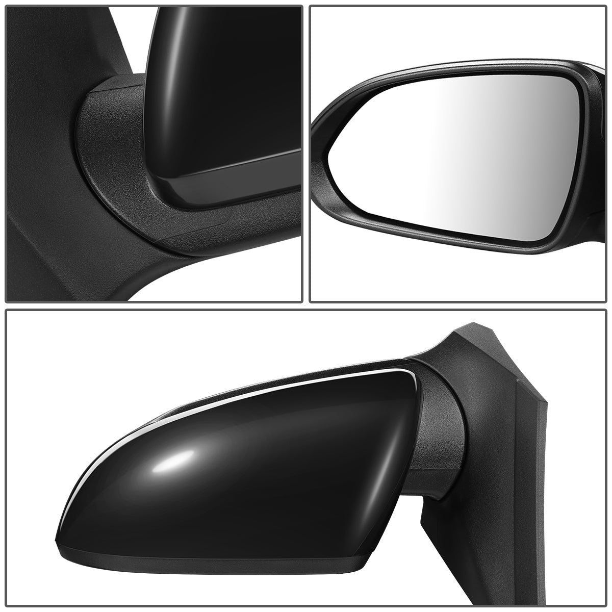 RETROVISOR MIRROR - OEM - 18-20 HYUNDAI ACCENT - POWERED - FOLDING - BLACK MATERIAL - LEFT