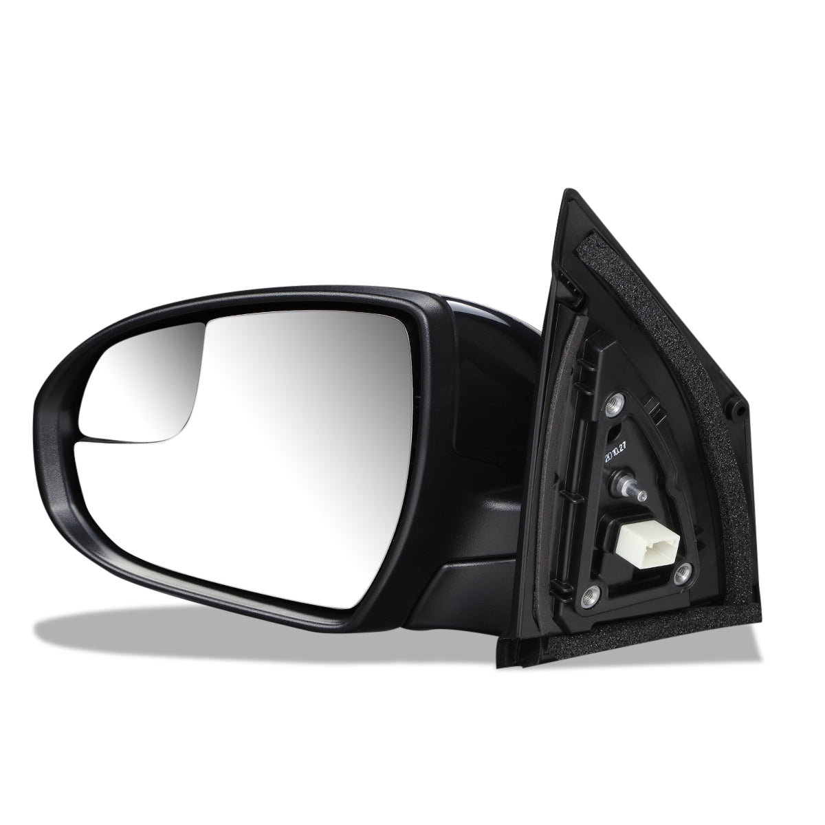 RETROVISOR MIRROR - OEM - 16-18 HYUNDAI TUCSON - POWERED - HEATED - W/ SPOTTER GLASS - FOLDING - BLACK MATERIAL - LEFT