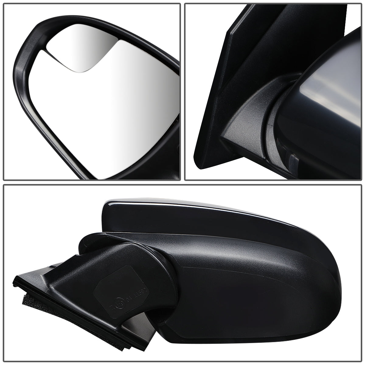 RETROVISOR MIRROR - OEM - 16-18 HYUNDAI TUCSON - POWERED - HEATED - W/ SPOTTER GLASS - FOLDING - BLACK MATERIAL - LEFT