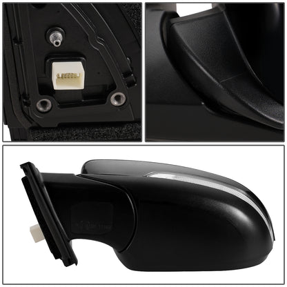 RETROVISOR MIRROR - OEM - 16-18 HYUNDAI TUCSON - POWERED - HEATED - W/ SIGNAL LIGHT - W/ SPOTTER GLASS - BLACK MATERIAL - LEFT