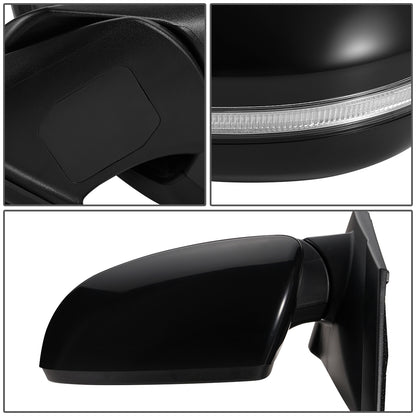 RETROVISOR MIRROR - OEM - 16-18 HYUNDAI TUCSON - POWERED - HEATED - W/ SIGNAL LIGHT - W/ SPOTTER GLASS - BLACK MATERIAL - LEFT