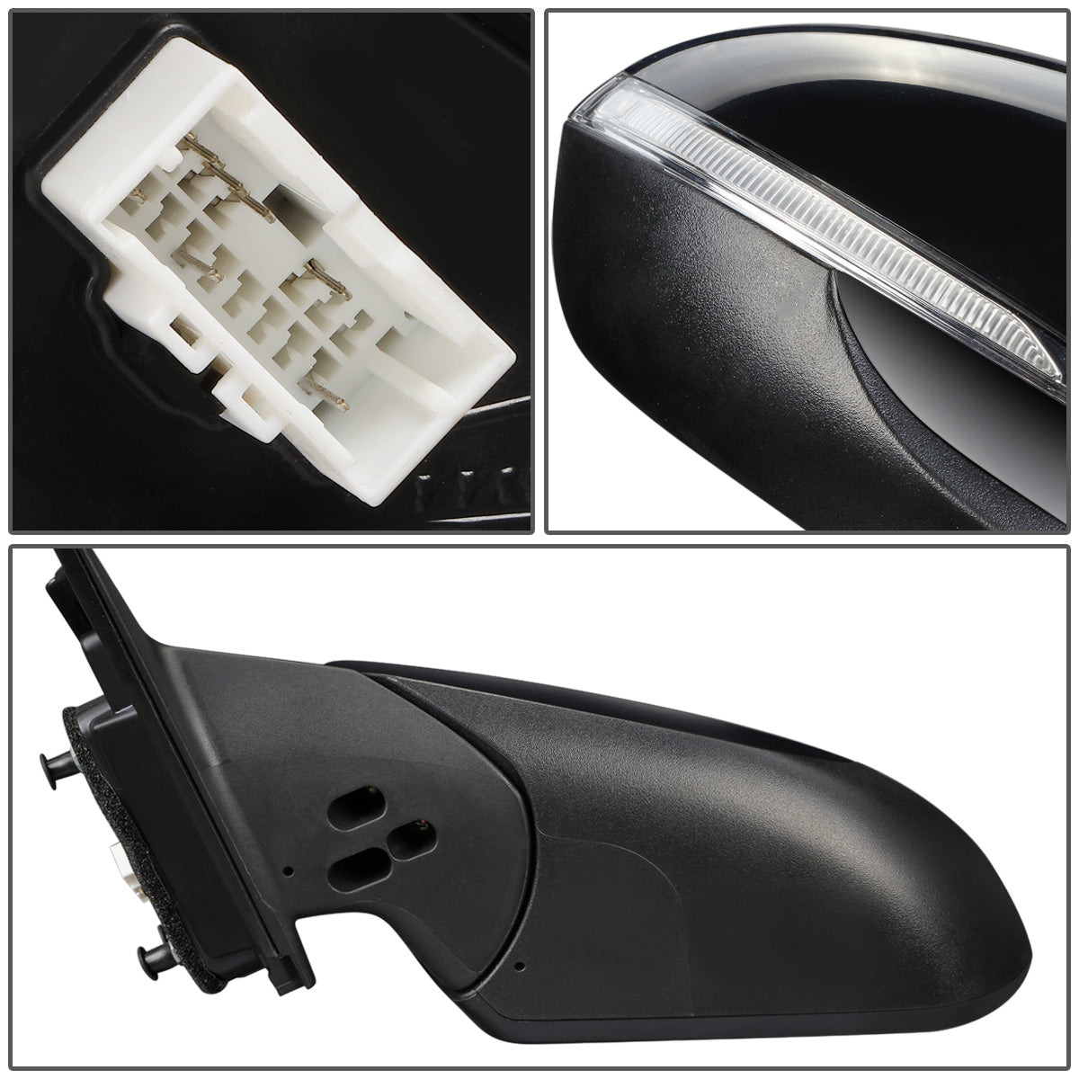 RETROVISOR MIRROR - OEM - 17-18 HYUNDAI ELANTRA - POWERED - HEATED - W/ SIGNAL LIGHT - W/ BSD - FOLDING - BLACK MATERIAL - LEFT