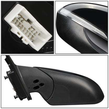 RETROVISOR MIRROR - OEM - 17-18 HYUNDAI ELANTRA - POWERED - HEATED - W/ SIGNAL LIGHT - W/ BSD - FOLDING - BLACK MATERIAL - LEFT