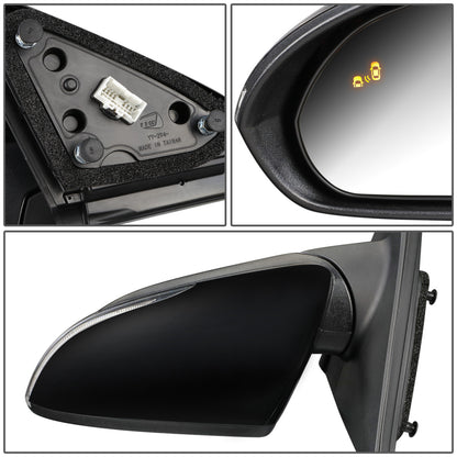 RETROVISOR MIRROR - OEM - 17-18 HYUNDAI ELANTRA - POWERED - HEATED - W/ SIGNAL LIGHT - W/ BSD - FOLDING - BLACK MATERIAL - LEFT