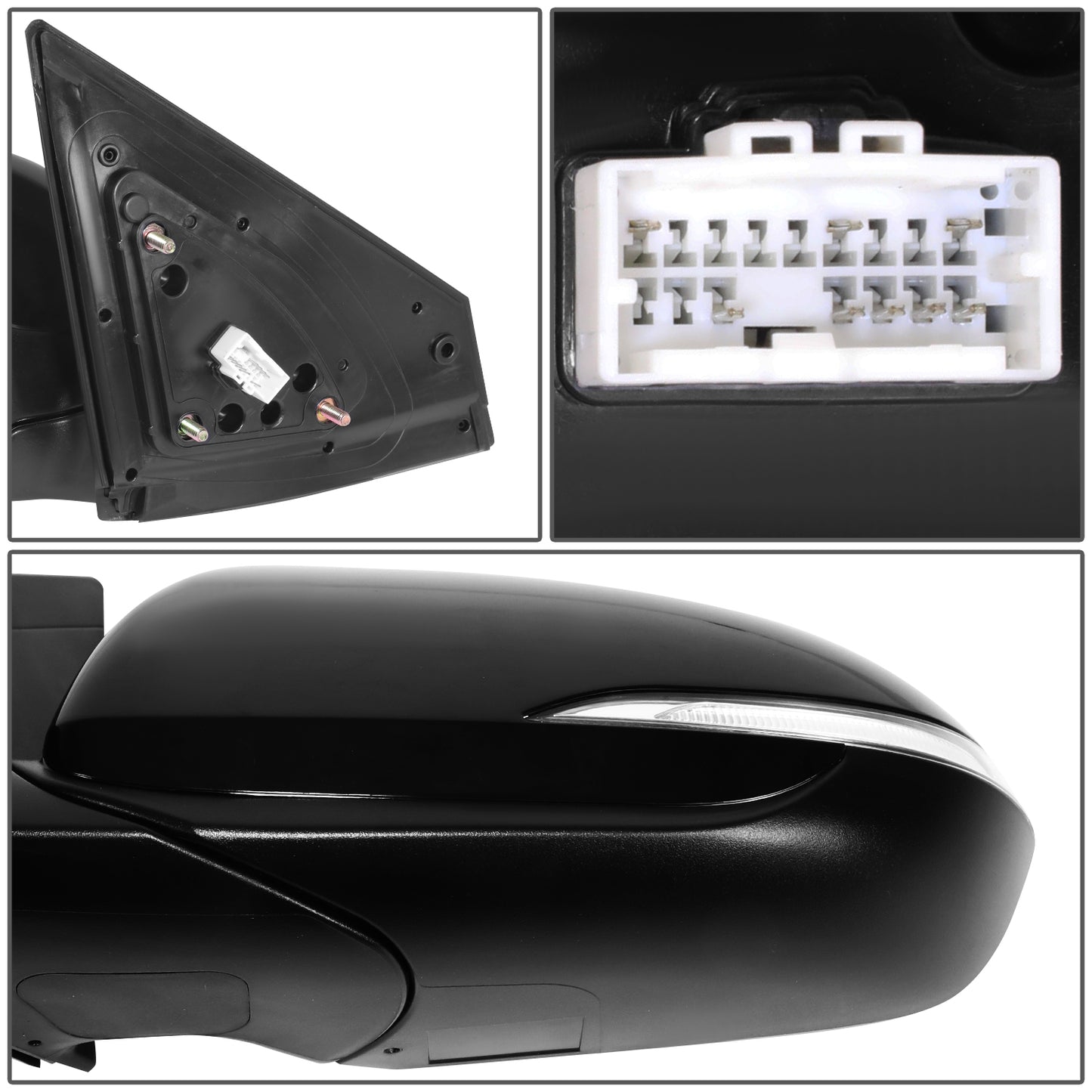 RETROVISOR MIRROR - OE STYLE - HYUNDAI ELANTRA 2017-2018 - WITH POWER WITH HEATED GLASS WITH TURN SIGNAL WITH BLIND SPOT KOREA BUILT - DRIVER LEFT SIDE - BLACK