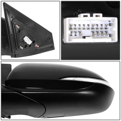 RETROVISOR MIRROR - OE STYLE - HYUNDAI ELANTRA 2017-2018 - WITH POWER WITH HEATED GLASS WITH TURN SIGNAL WITH BLIND SPOT KOREA BUILT - DRIVER LEFT SIDE - BLACK