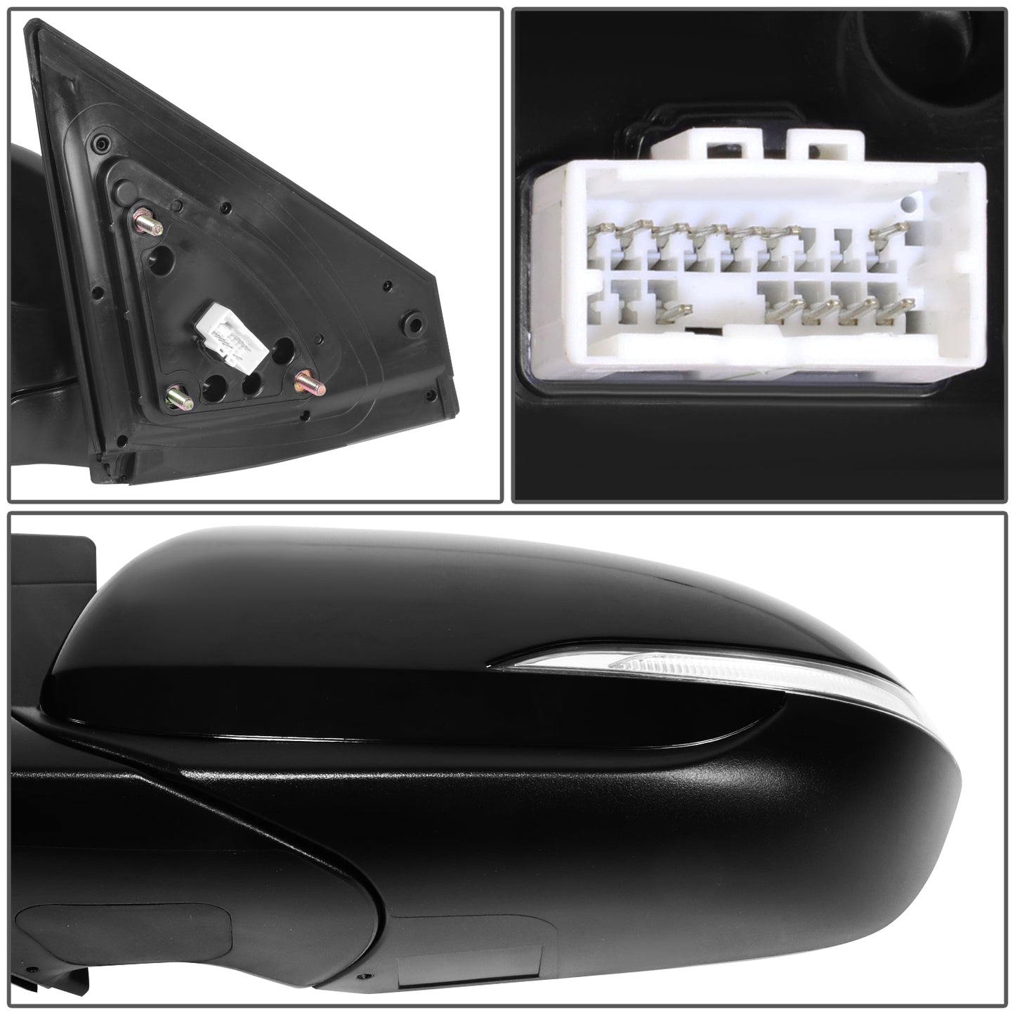 RETROVISOR MIRROR - OE STYLE - HYUNDAI ELANTRA 2017-2018 - WITH MEMORY WITH HEATED GLASS WITH TURN SIGNAL WITH BLIND SPOT KOREA BUILT - DRIVER LEFT SIDE - BLACK