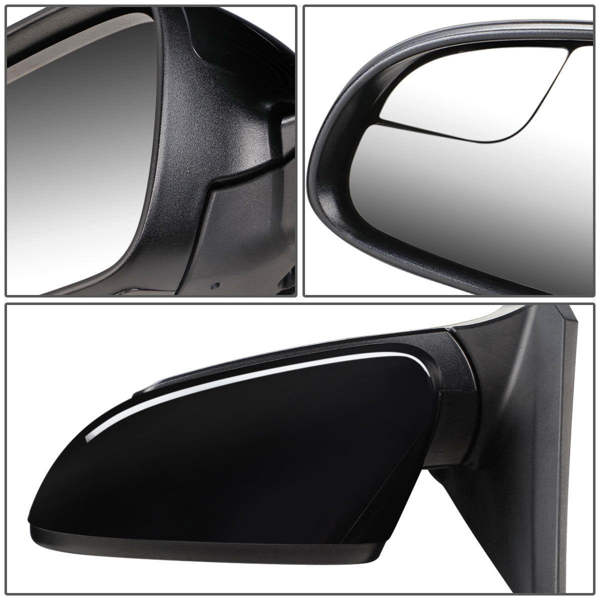 RETROVISOR MIRROR - OEM - 18-20 HYUNDAI KONA - POWERED - FOLDING - W/ SPOTTER GLASS - BLACK MATERIAL - LEFT