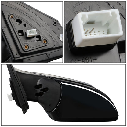 RETROVISOR MIRROR - OEM - 18-20 HYUNDAI KONA - POWERED - FOLDING - W/ SPOTTER GLASS - BLACK MATERIAL - LEFT