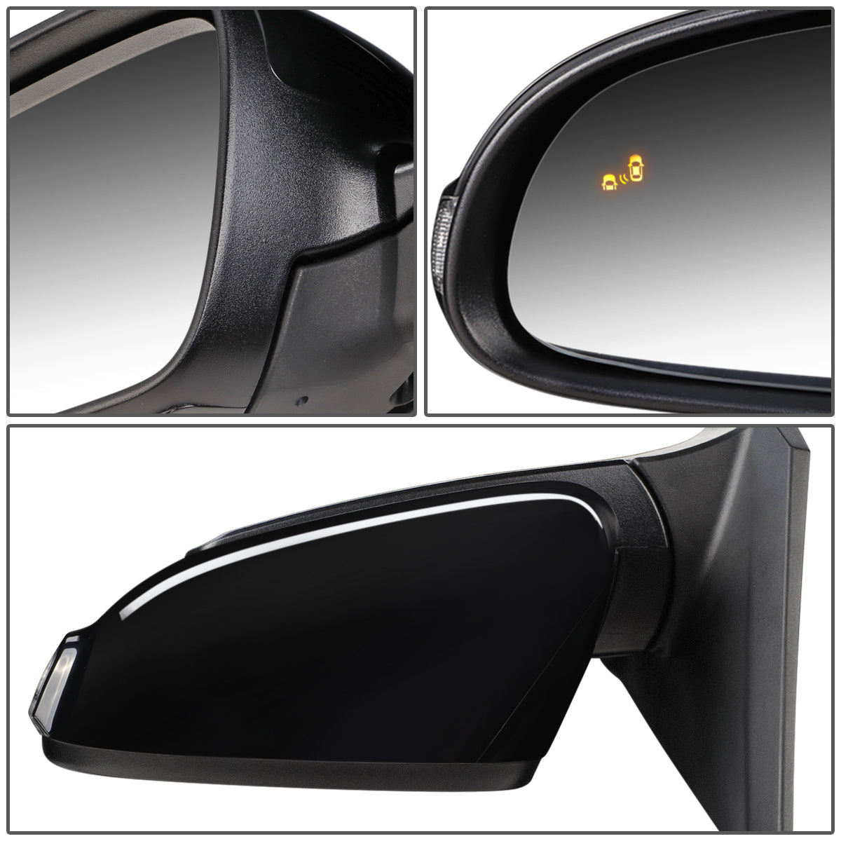 RETROVISOR MIRROR - OEM - 18-20 HYUNDAI KONA - POWERED - HEATED - W/ SIGNAL LIGHT - W/ BSD - FOLDING - BLACK MATERIAL - LEFT