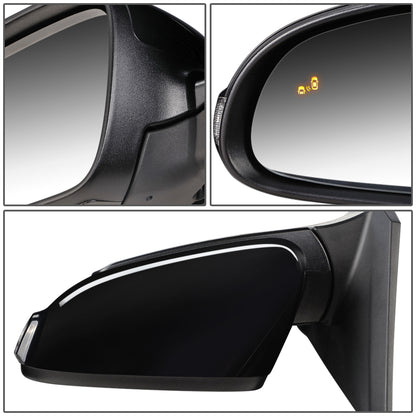 RETROVISOR MIRROR - OEM - 18-20 HYUNDAI KONA - POWERED - HEATED - W/ SIGNAL LIGHT - W/ BSD - FOLDING - BLACK MATERIAL - LEFT
