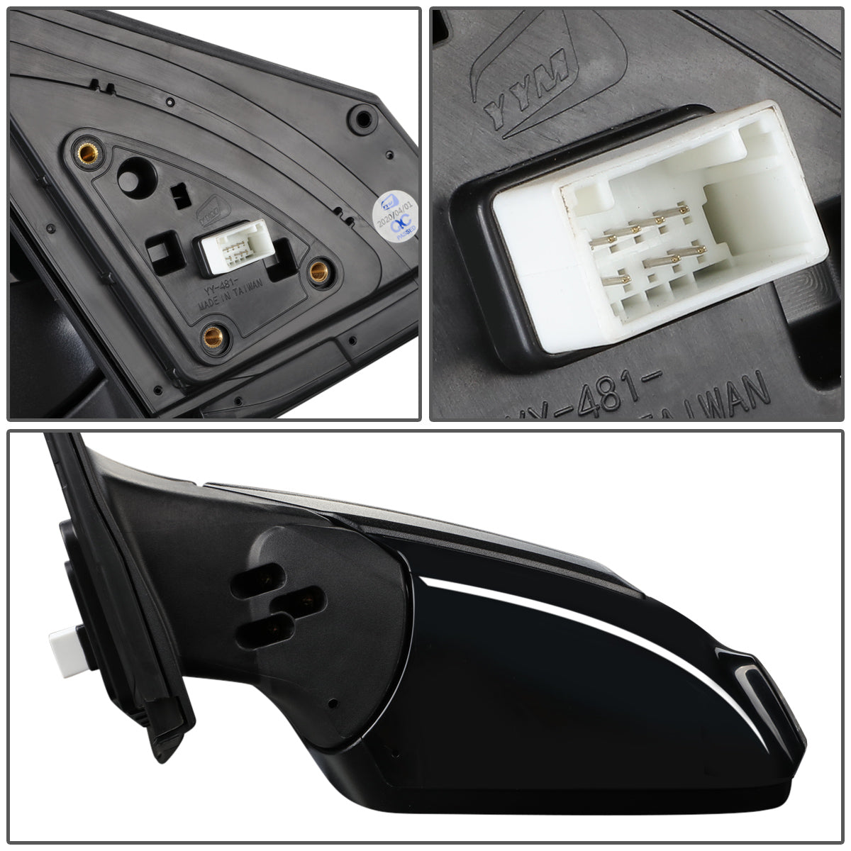 RETROVISOR MIRROR - OEM - 18-20 HYUNDAI KONA - POWERED - HEATED - W/ SIGNAL LIGHT - W/ BSD - FOLDING - BLACK MATERIAL - LEFT