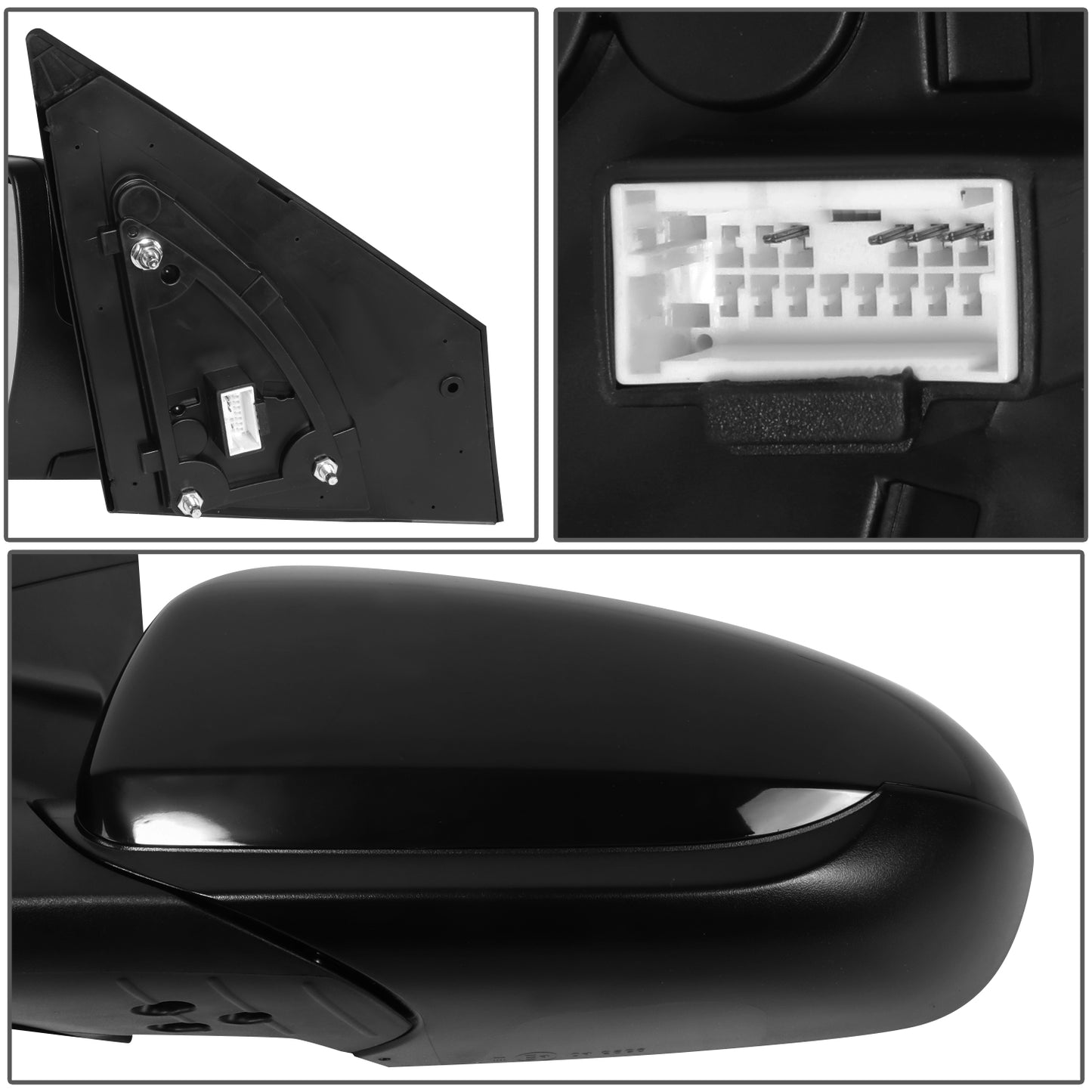 RETROVISOR MIRROR - OE STYLE - HYUNDAI IONIQ 17-22 - WITH POWER WITH HEATED GLASS - FOR PLUG-IN EV SE LIMITED - DRIVER SIDE - PAINT TO MATCH - BLACK