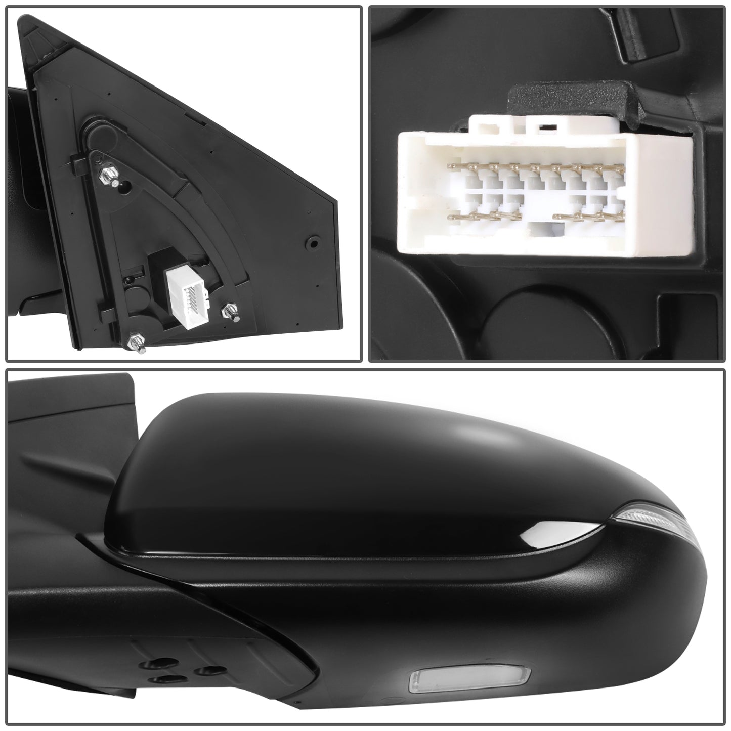 RETROVISOR MIRROR - OE STYLE - HYUNDAI IONIQ 17-22 - WITH POWER WITH HEATED GLASS WITH PUDDLE WITH TURN SIGNAL WITH MEMORY - DRIVER SIDE - PAINT TO MATCH - BLACK
