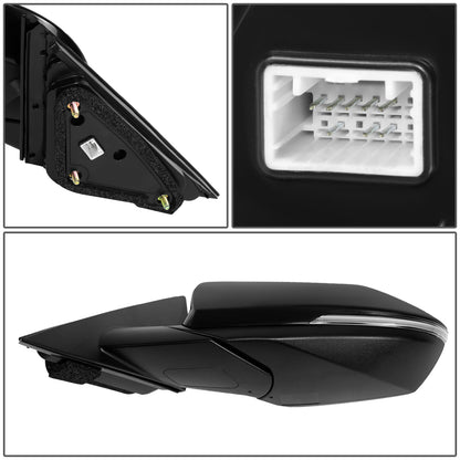 RETROVISOR MIRROR - OE STYLE - HYUNDAI ELANTRA 2021-2023 - WITH POWER WITH HEATED GLASS WITH TURN SIGNAL U.S BUILT - DRIVER LEFT SIDE - BLACK