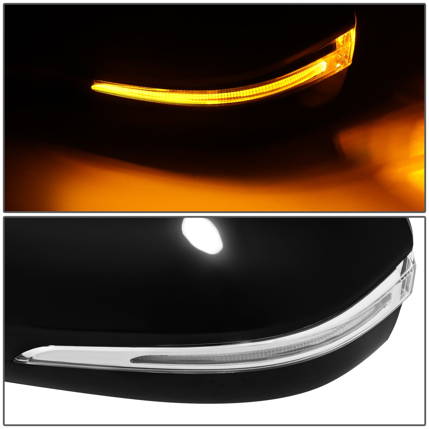 RETROVISOR MIRROR - OE STYLE - HYUNDAI SANTA FE 13-16 - WITH POWER WITH HEATED GLASS WITH TURN SIGNAL WITH BLIND SPOT - DRIVER SIDE - PAINT TO MATCH - BLACK