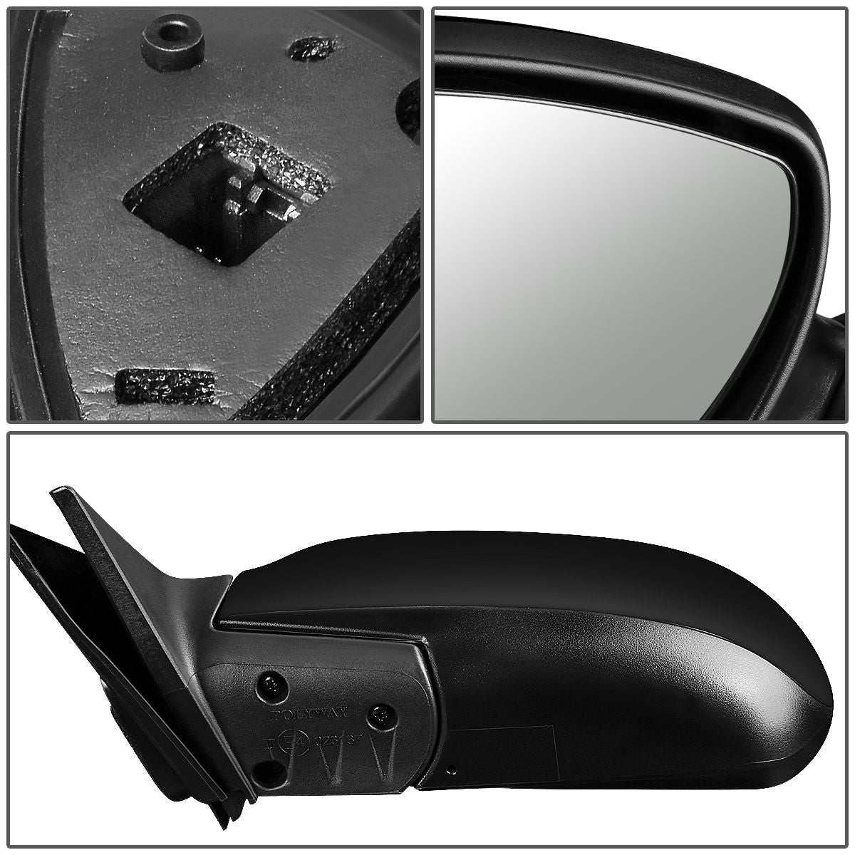 RETROVISOR MIRROR - OEM - 01-06 HYUNDAI ELANTRA GLS/GT - DOES NOT FIT LIMITED MODELS - POWERED - HEATED - BLACK - RIGHT