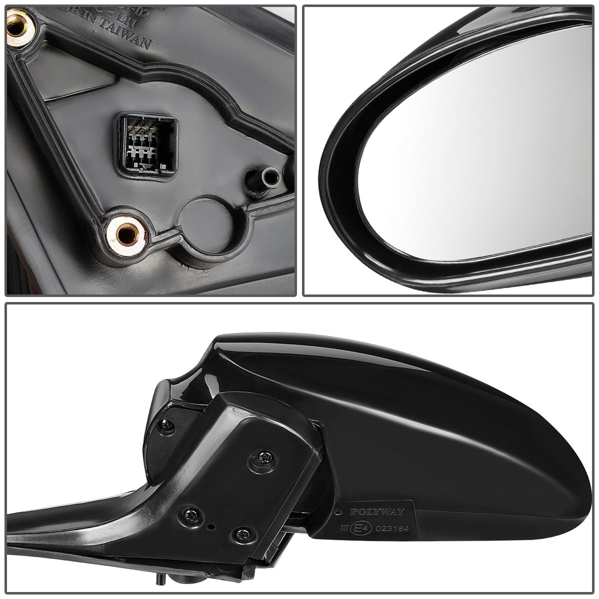 RETROVISOR MIRROR - OEM - 99-05 HYUNDAI SONATA - POWERED - PAINTABLE - BLACK - RIGHT