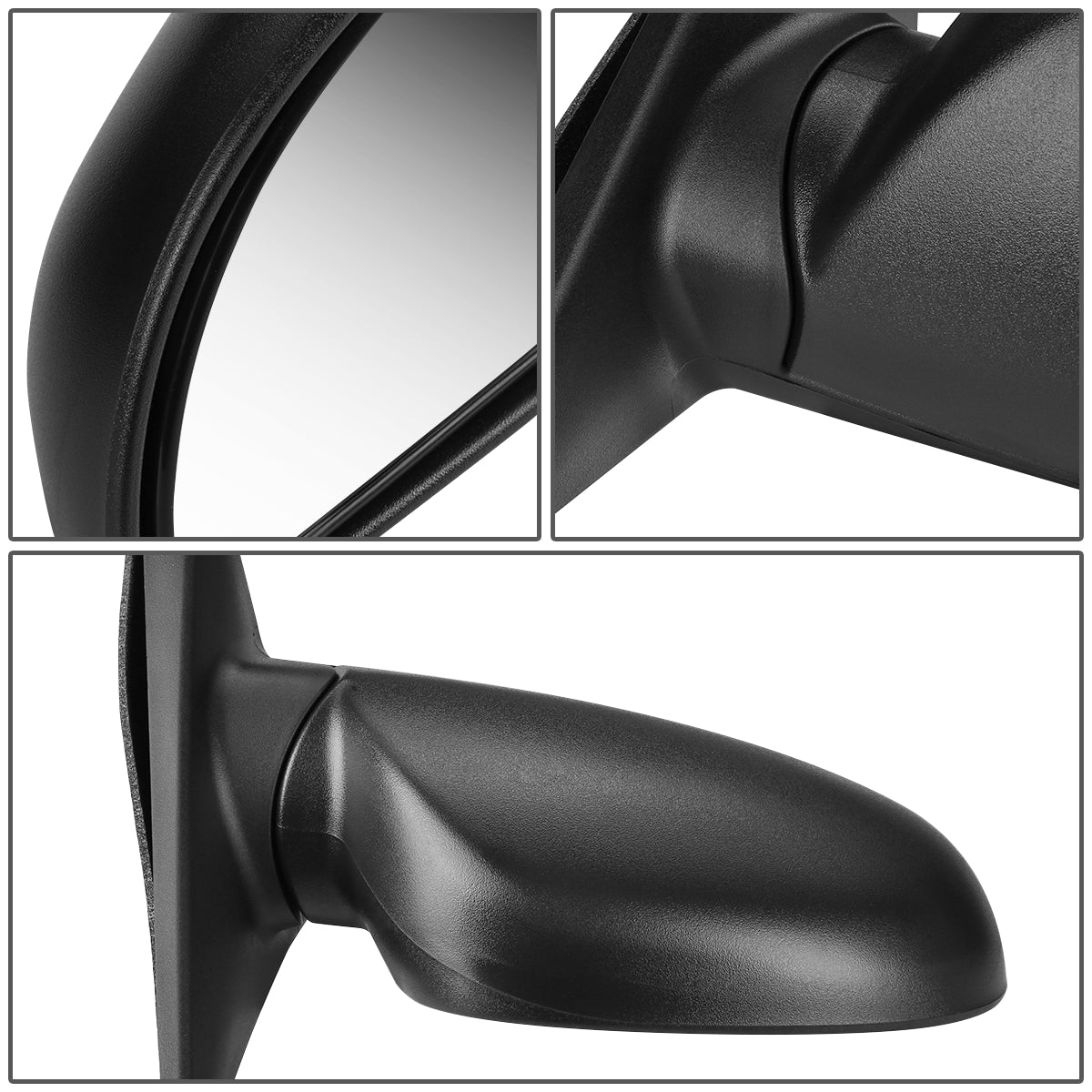 RETROVISOR MIRROR - OEM - 02-05 HYUNDAI ACCENT - POWERED - HEATED - TEXTURED - BLACK - RIGHT