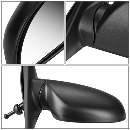 RETROVISOR MIRROR - OEM - 02-05 HYUNDAI ACCENT - MANUAL - TEXTURED - BLACK - RIGHT