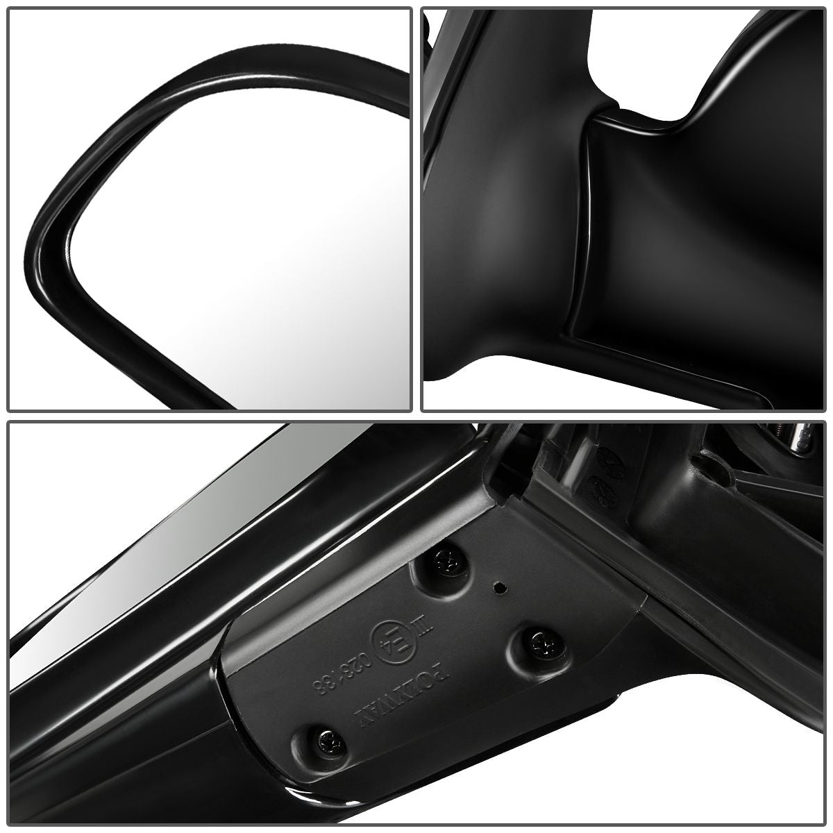 RETROVISOR MIRROR - OEM - 01-06 HYUNDAI SANTA FE - MANUAL - PAINTABLE - BLACK - RIGHT