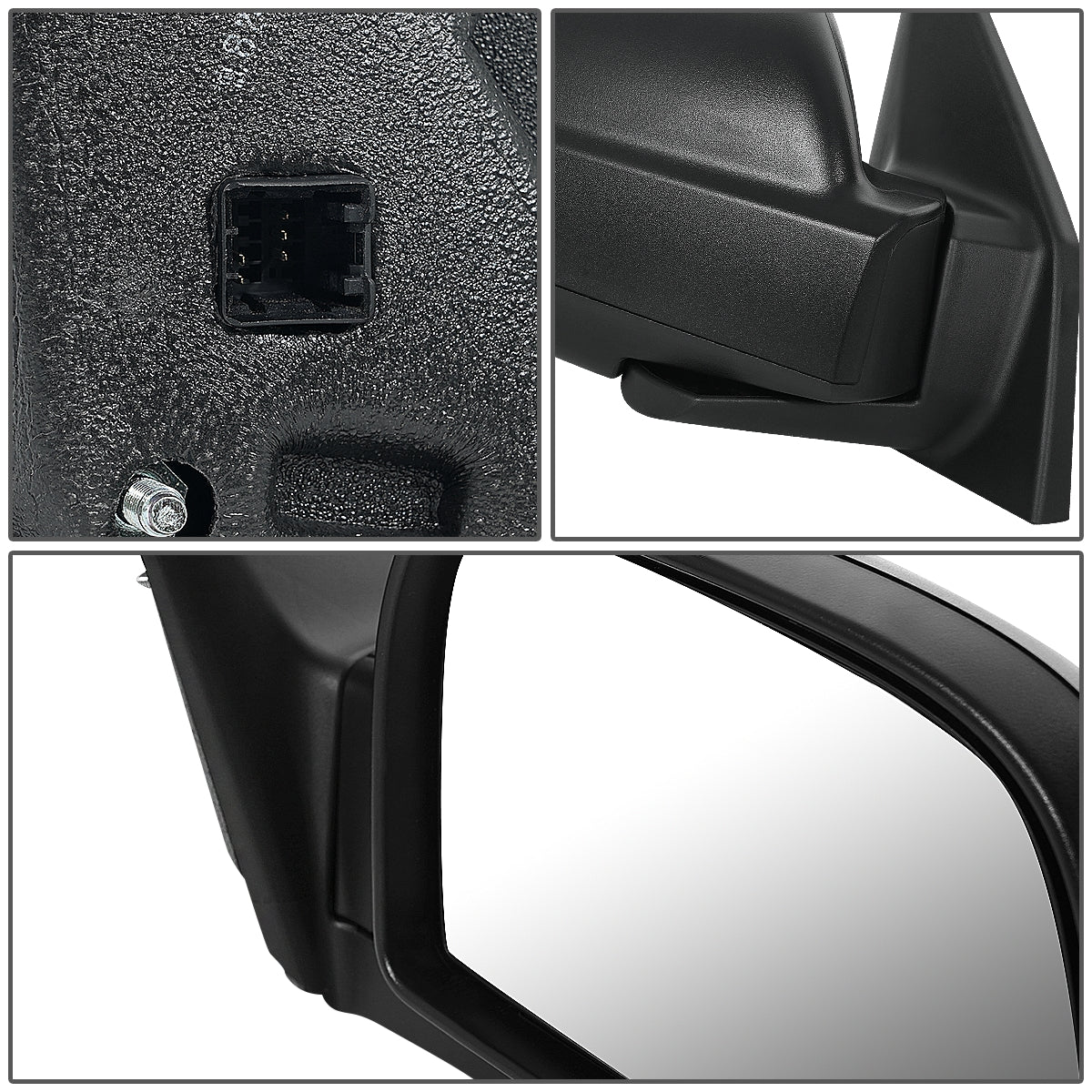 RETROVISOR MIRROR - OEM - 05-09 HYUNDAI TUCSON - POWERED - HEATED - TEXTURED - BLACK - RIGHT