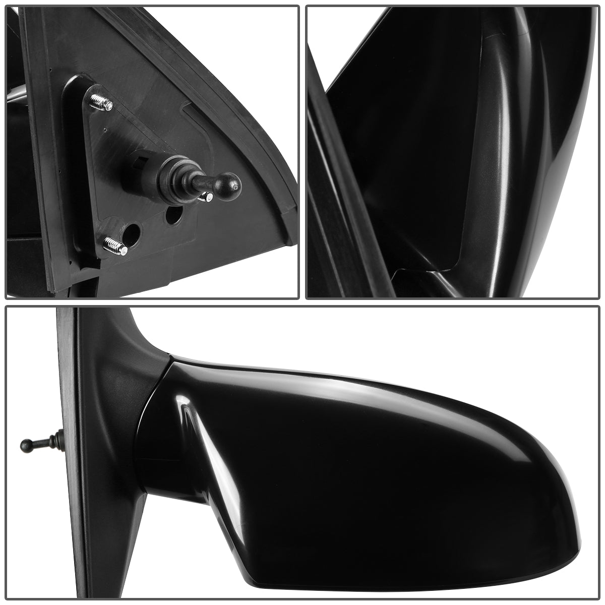 RETROVISOR MIRROR - OEM - 07-10 HYUNDAI ELANTRA - MANUAL - BLACK - RIGHT