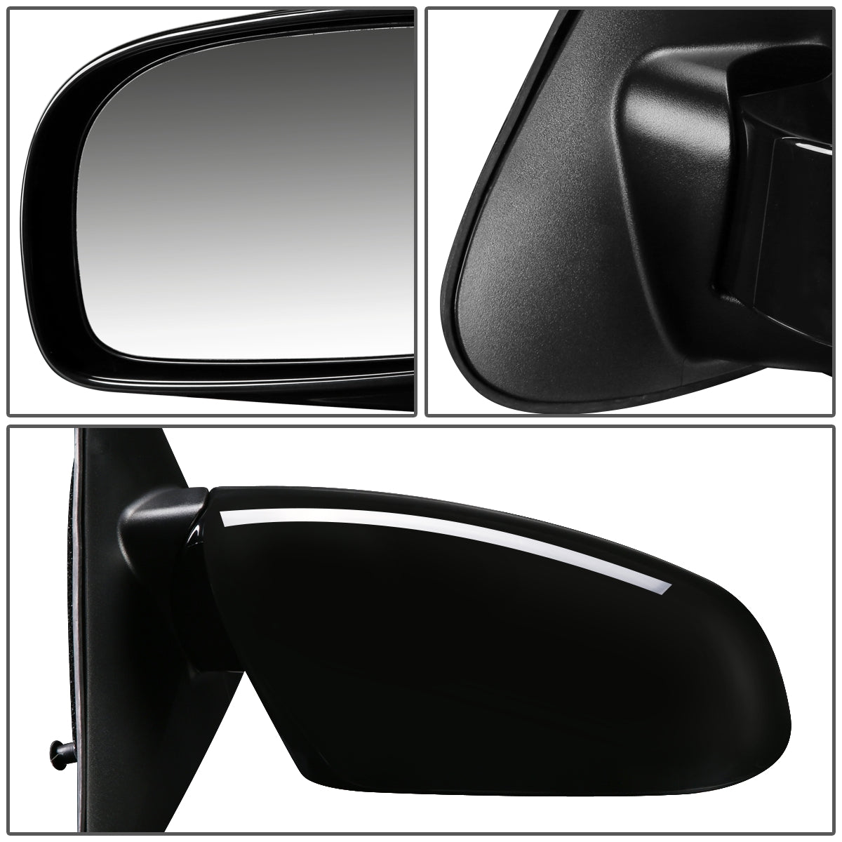 RETROVISOR MIRROR - OEM - 07-12 HYUNDAI SANTA FE - POWERED - HEATED - TEXTURED - BLACK - RIGHT