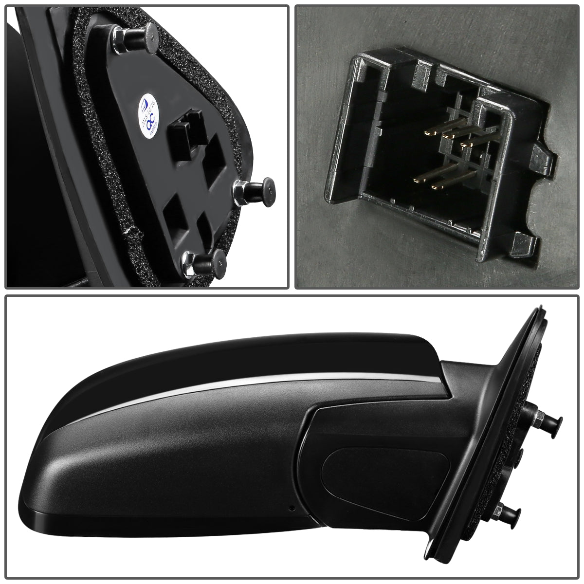 RETROVISOR MIRROR - OEM - 07-12 HYUNDAI SANTA FE - POWERED - HEATED - TEXTURED - BLACK - RIGHT