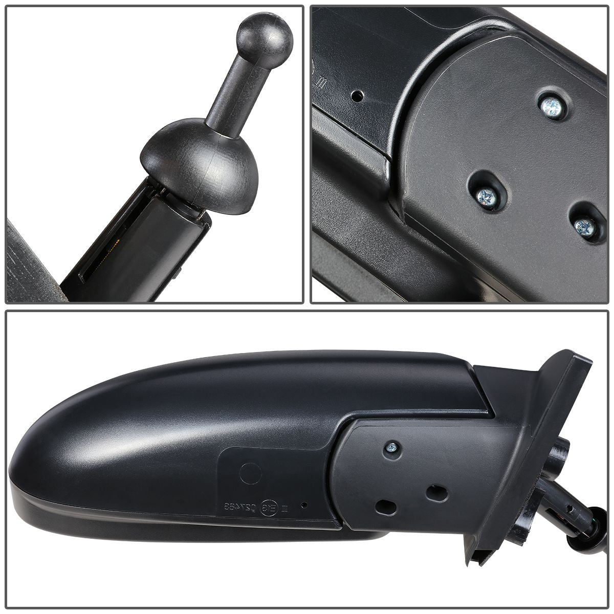 RETROVISOR MIRROR - OEM - 06-09 HYUNDAI ACCENT - MANUAL - TEXTURED - BLACK - RIGHT