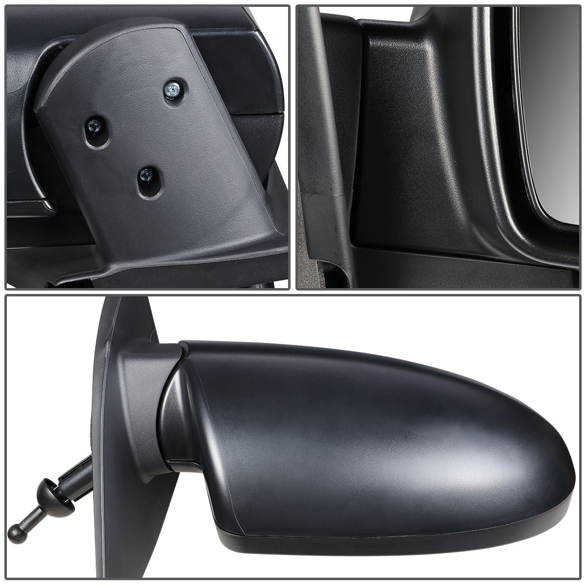 RETROVISOR MIRROR - OEM - 06-09 HYUNDAI ACCENT - MANUAL - TEXTURED - BLACK - RIGHT