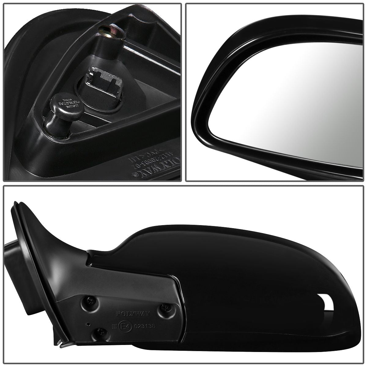 RETROVISOR MIRROR - OEM - 01-06 HYUNDAI SANTA FE - POWERED - PAINTABLE - BLACK - RIGHT