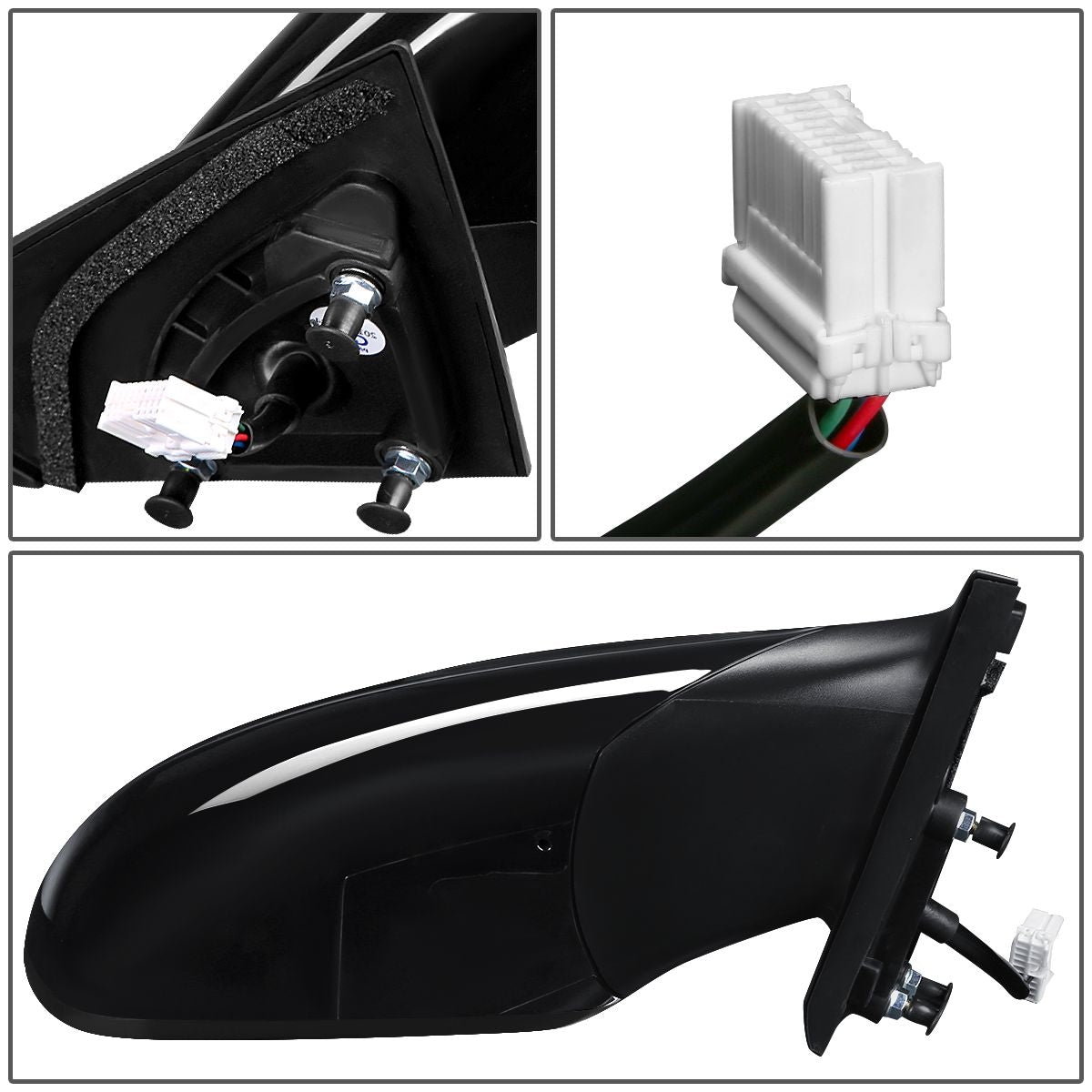 RETROVISOR MIRROR - OEM - 11-14 HYUNDAI SONATA - POWERED - HEATED - PAINTABLE - BLACK - RIGHT