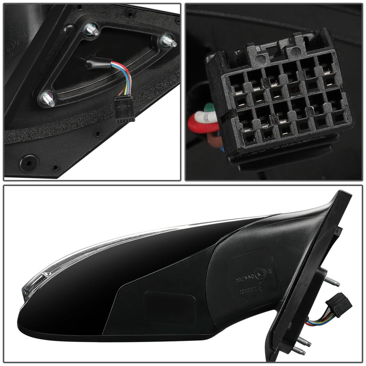 RETROVISOR MIRROR - OEM - 11-14 HYUNDAI SONATA - POWERED - W/ SIGNAL LIGHT - FOLDING - BLACK MATERIAL - RIGHT