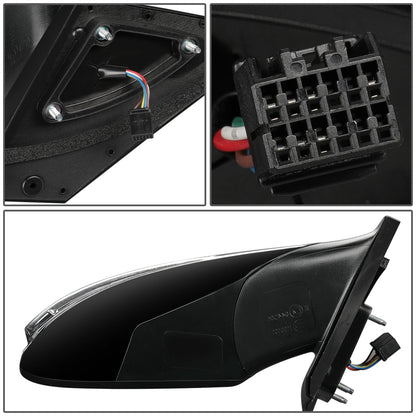RETROVISOR MIRROR - OEM - 11-14 HYUNDAI SONATA - POWERED - W/ SIGNAL LIGHT - FOLDING - BLACK MATERIAL - RIGHT