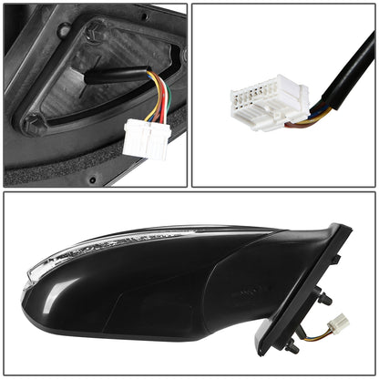 RETROVISOR MIRROR - OEM - 11-14 HYUNDAI SONATA - POWERED - HEATED - TEXTURED - BLACK - RIGHT