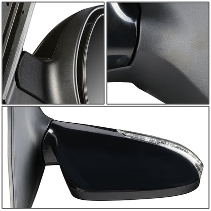 RETROVISOR MIRROR - OEM - 09-12 HYUNDAI ELANTRA - POWERED - HEATED - BLACK - RIGHT